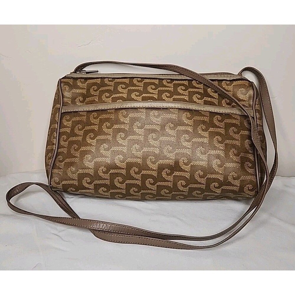 Pierre Cardin Vintage Monogram Purse Small - Shoulder Strap - Tan/Brown